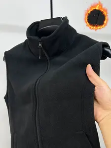 Comfortable Winter Fleece Vest, High Neck Design, Full Zipper Closure, Soft Plush Lining, Ideal for Outdoor Sports & Daily Use