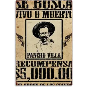 Wanted Poster Pancho Villa Office Wall Art Decorative Painting Living Room Bedroom Decoration Unframe-style 08x12inch(20x30cm)
