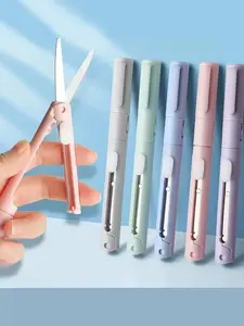 2-in-1 Mini Portable Pen-Shape Pocket Scissors, Multifunctional Paper Cutter for Scrapbooking, Carving – Office Cutting Supplies, Paper Trimmers & Blades