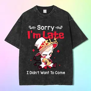 [ Washed Color] Lucifer Sorry I'm late I didn't want to come Shirt, Hazbin Hotel Shirt