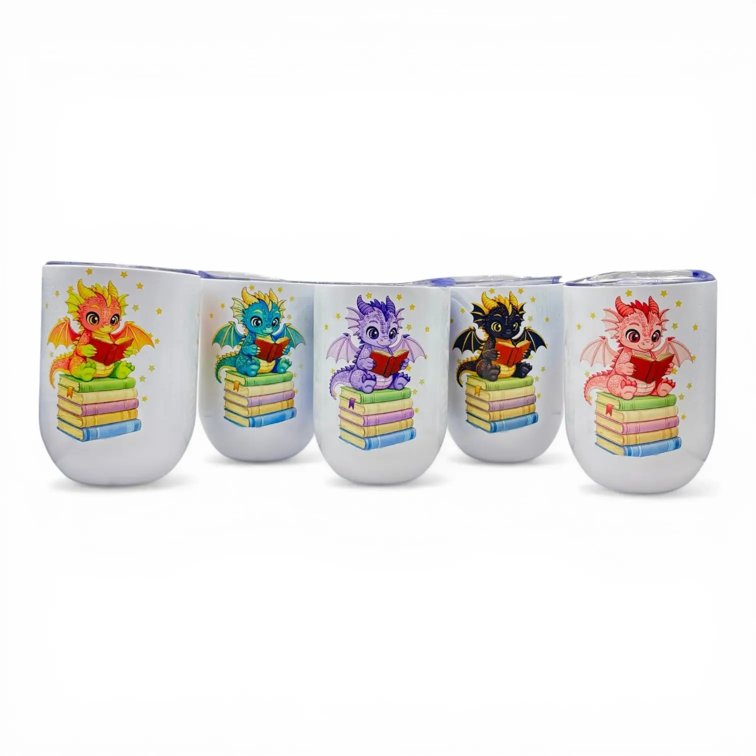 12oz Stainless Steel Book Dragon Tumbler Drinkware - Vacuum Insulated Portable Kitchenware for Daily Use