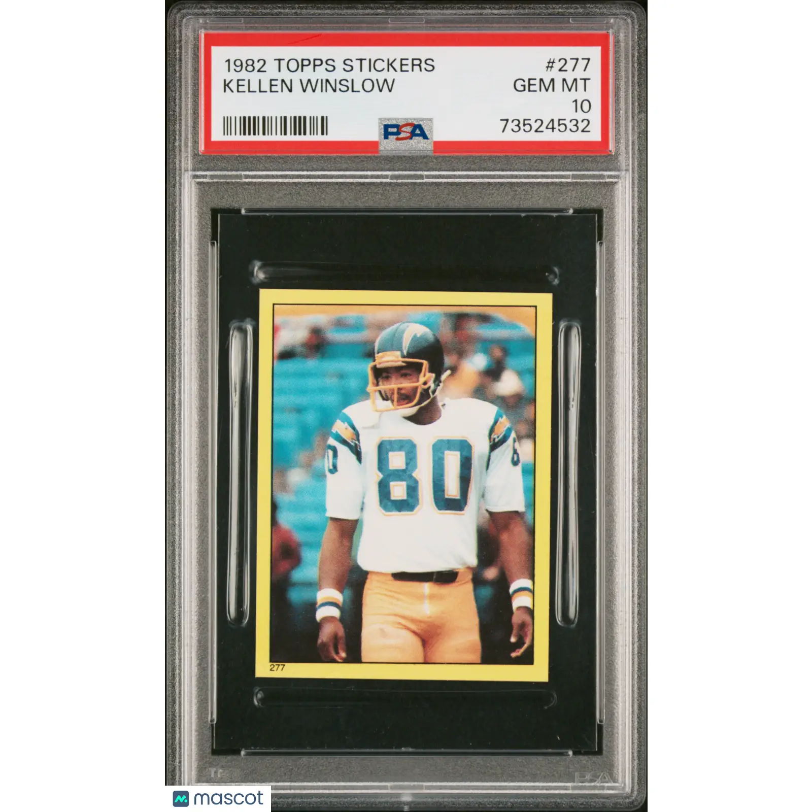 Kellen Winslow PSA 1982 Topps Stickers Football #277 10 73524532