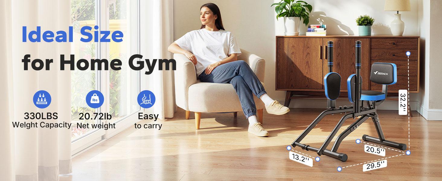 Merach Hip Abductor Machine for Home Gym Upper Back Exerciser, Adjustable Glute Trainer, Thigh Workout Equipment for Hip Sculpting & Butt Lifting