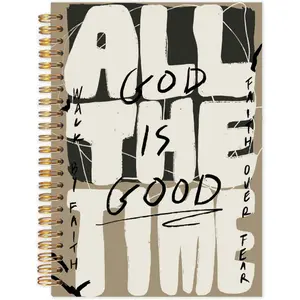 Christian Spiral Notebook, God Is Always Good Bible Journal Notebook, Religious Writing Notebook, Bible Notebook, Women's Christian Gift for Men, 5.5x8.3 inches