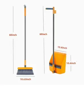 2pcs Set Of Brand New 3-in-1 Rotatable And Foldable Magnetic Suction Broom Dustpan Sweeping Set, Enlarged And Thickened