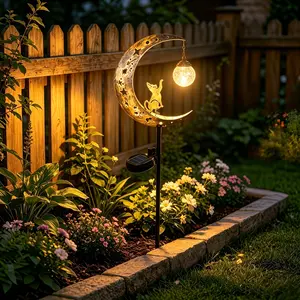 New Solar Outdoor Cat Grass Light, LED Moon Plug-In Lamp, Ideal for Paths, Patios, Camping, Rvs, Gardens, Weddings, Backyards, Holidays, Outdoor Solar Lantern