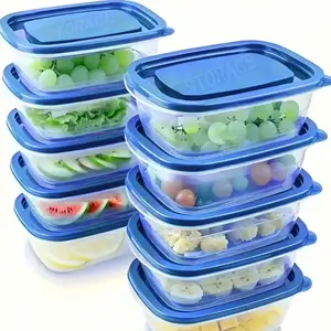 483ml Reusable Lunch Box with Lid - Stackable, Plastic Lunch Box Suitable for Kitchen Organization - Ideal for Storing Cereals, Meat, Fruits, Vegetables, Stackable Lunch Container