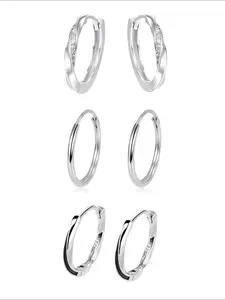 925 Sterling Silver Simple Hoop, Dainty Lightweight Hoops, Fashionable Earrings for Women & Girls, Trendy All-match & Exquisite Jewelry for Birthday Gift
