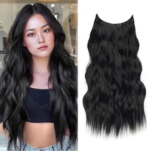 Assorted Shades & Sizes One Piece 5 Clip Ins, Invisible Seamless Clip In Weft, Heat Resistant Synthetic Hair Extensions, No Glue No Sew Design, Effortless Volume Boost for Y2K Clean Girl Aesthetic Daily Styling