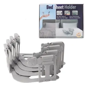 Bed sheet fastening clips - Suitable for all bed sheet sizes - Upgraded wooden bedsheet holder with safety latch, edge bedsheet clips for mattresses, suitable for single/ double/ king-size beds - Bed sheet fastener