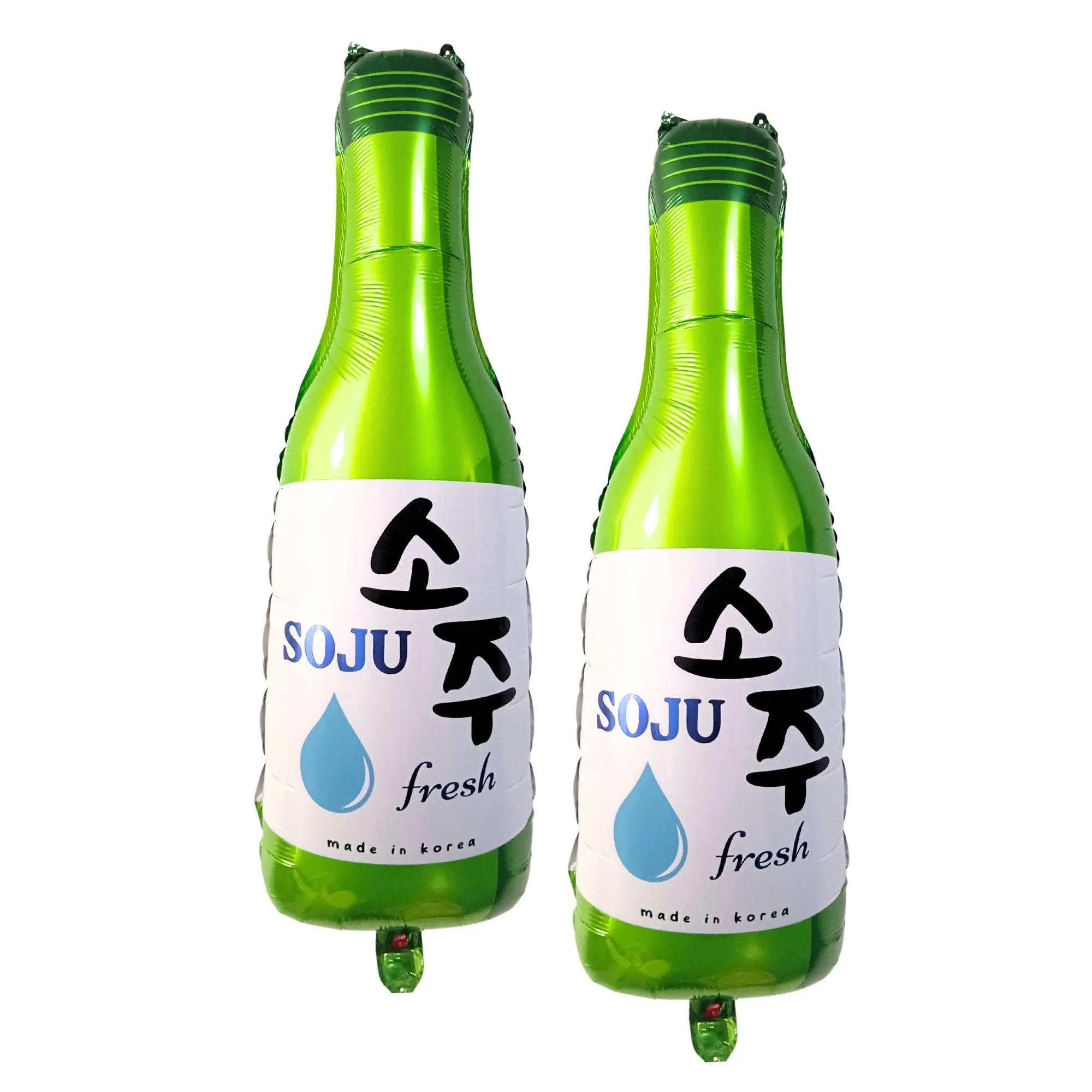 JOYMIX Giant 30" Soju Bottle Foil Balloons (set of 2 with straw) - 21st Birthday Decorations Korean Decor, Inflatable Karaoke Kpop Theme Bachelorette Party