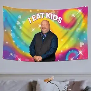 I Eat Kids Flag 3x5Ft Funny Meme Tapestry For Bedroom College Dorm Room Living Room Wall Flag