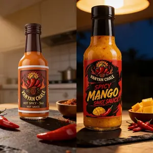 Vanyan Chale Pack 2 - Original Hot Sauce & Spicy Mango Sauce 5oz - Perfect for Flavorful Dips and Meals