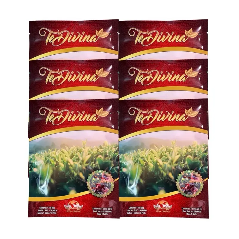 Tea Divina Original Detox Tea Natural Buy 4 Get 2  Free-Caffeine-Free Infused with Reishi Herbal Beverage Fruit for Body Cleansing & Detoxification