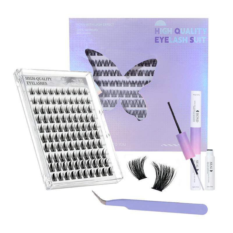 At-Home Lash Extension Kit Customizable Volume 8-16mm Long-Wear Waterproof Includes Lash Clusters Tweezers Glue Super Soft Reusable Easy Application Individual False Eyelash High Quality Eyelashes Flawless lash clusters lash clusters kit lash cluster