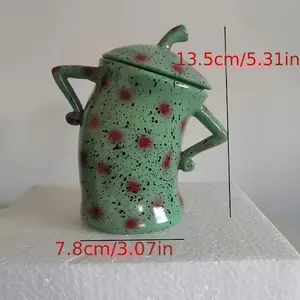 XI emblem [Cute Hip Pot] Fashionable Cute Hip Pot - Cross-border New Attitude Pot with Sealing Lid - Kitchen Food Storage Cookware Red Flower Pattern Stockpot