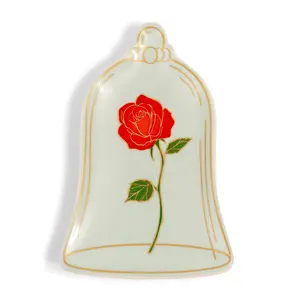 Disney Beauty and The Beast Enchanted Rose Sculpted Ceramic Trinket Tray