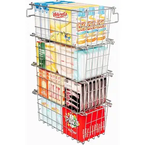 4Pack Stackable Chest Freezer Bins - Deep Freezer Organizer for 7 Cu.FT Frozen