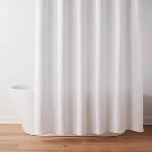 Oversized Relaxed Waffle Weave Shower Curtain White - Threshold