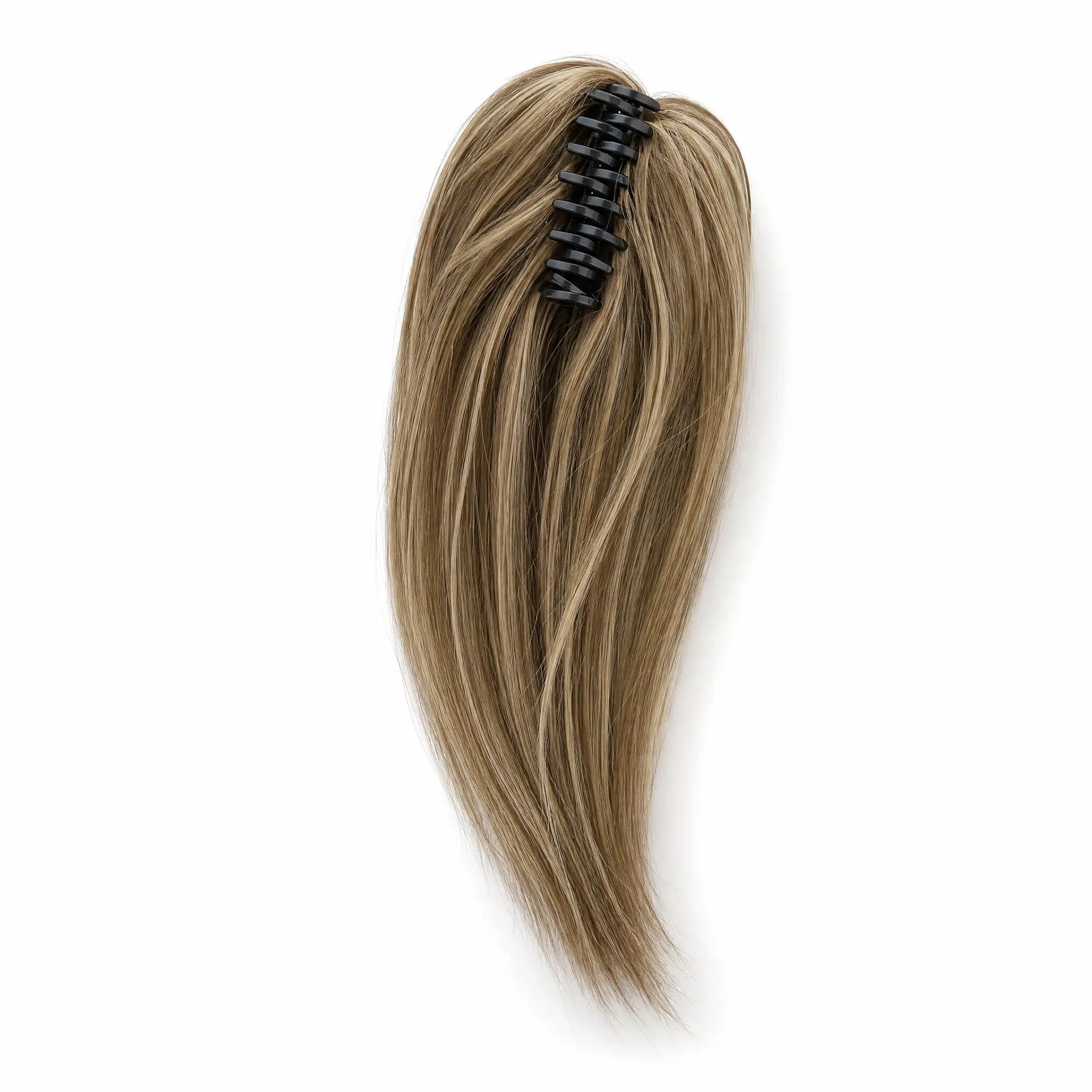14-Inch Straight Claw Clip Ponytail for Females - Female Clip-In Soft Fiber Hair Extension, Instant Volume Youthful Look Hairpiece for Parties, Daily Use