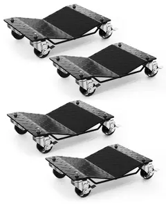 Garvee Autoraden-Dolly Set with 2.1 kg Capacity, Robust Vehicle Mover with Brakes for Moving Cars, Trucks, Trailers, and Motorcycles, Black