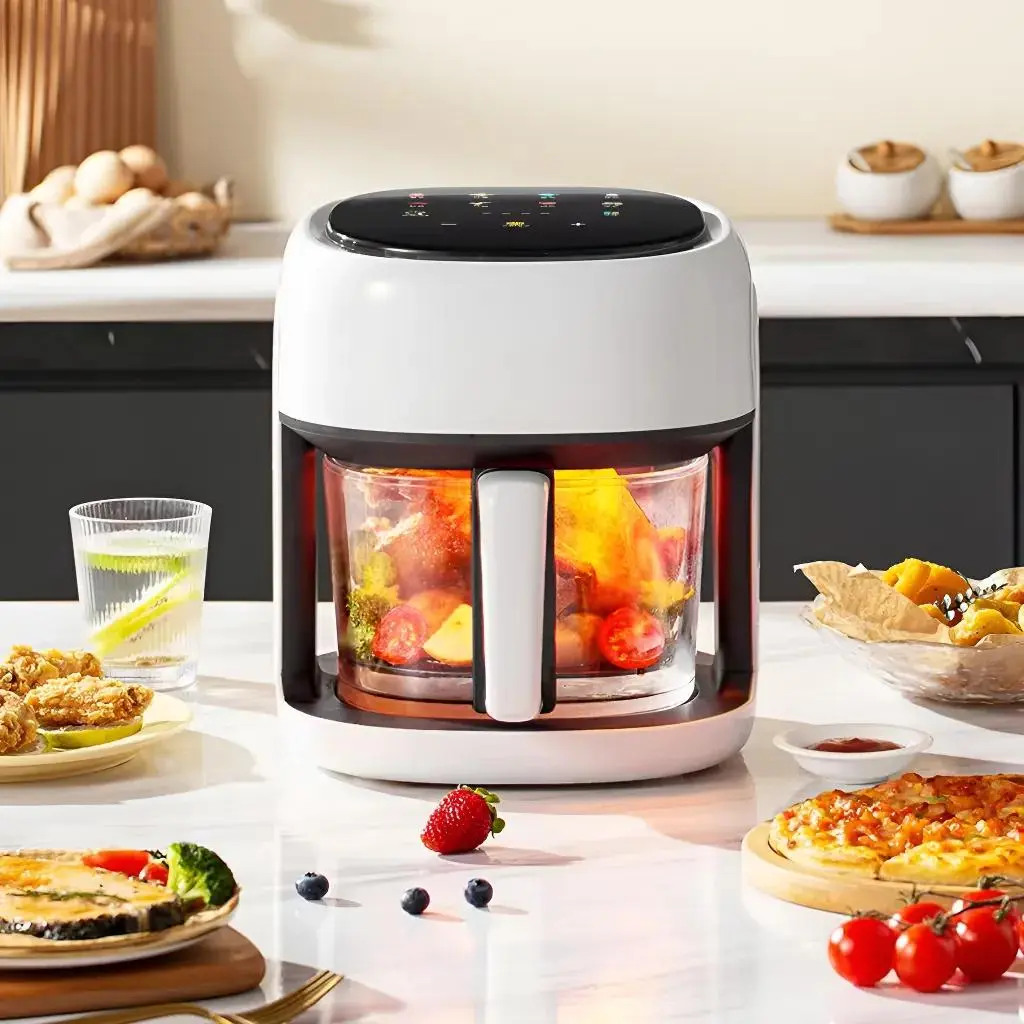 Multifunctional Household Touchscreen Digital Air Fryer, 1 Count Large Capacity Oil-free French Fry Machine, Home Intelligent 360 Degree Visual Full-automatic Transparent Oven