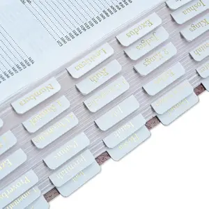 Leather Bible Tabs, Gold Foil Bible Tabs for Women Men, White Bible Book Tabs for Study Bible, 66 Bible Tabs for Old and New Testament, Additional 9 Tabs