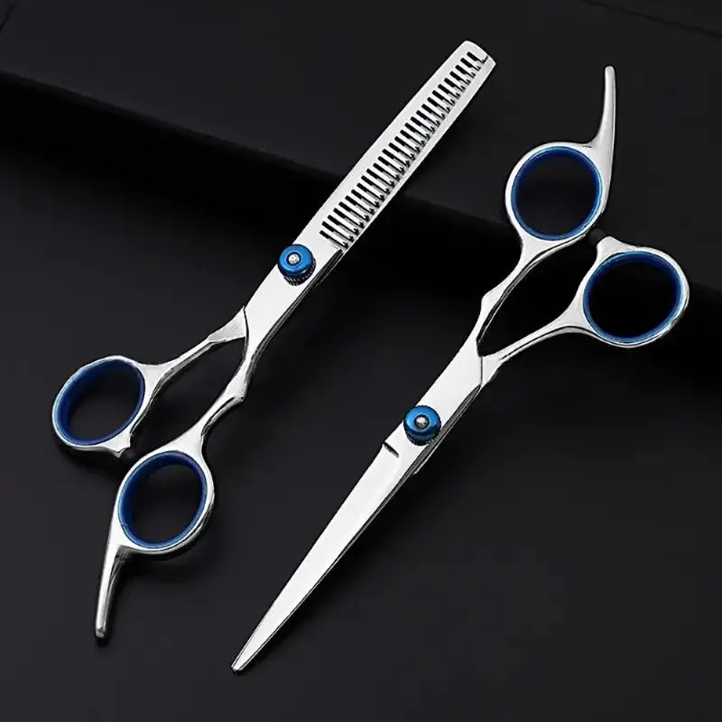 Professional Haircutting Scissors Set, 6-Inch Low Allergy Stainless Trimming Tools, Salon Supplies, Suitable for All Hair Types, Home Salon Kit for Men Women Kids Pets