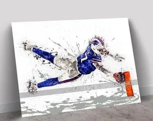 Josh Allen Poster, Buffalo Bills, Dives For TD, Poster Print Unframed, Wall Art Print, Kids Decor, Man Cave Gift, Sports Art