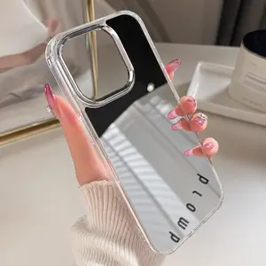 Women's Makeup Mirror Cellphone Case - Shockproof TPU Acrylic Electroplated Casing, Handheld Tech Accessories for iPhone 17 Pro Max, 16, 15, 14, 13, 12, 11 Pro Max Devices