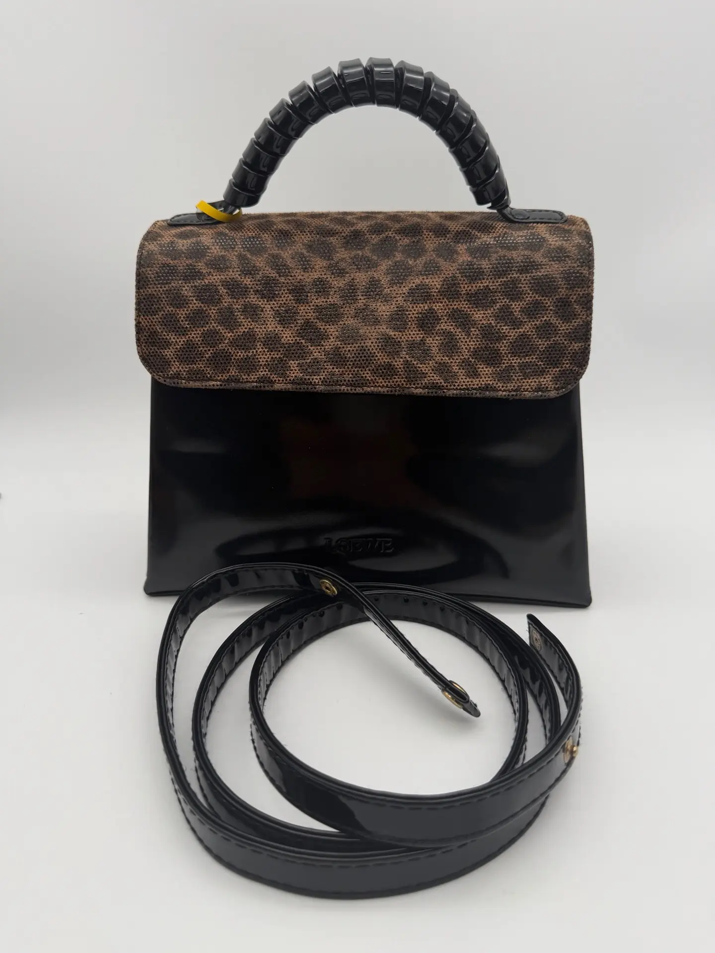 Pre-owned Loewe RL2 Leopard Print Top Handle Bag 24514260
