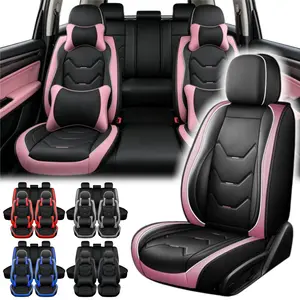 For Dodge Dart 2013-2016/ Nitro 2010-2020 Luxury Car 5 Seat Covers with Pillows & Storage Bag, Premium Leather Front & Rear Full Set Car Seat Covers Cushion Accessories