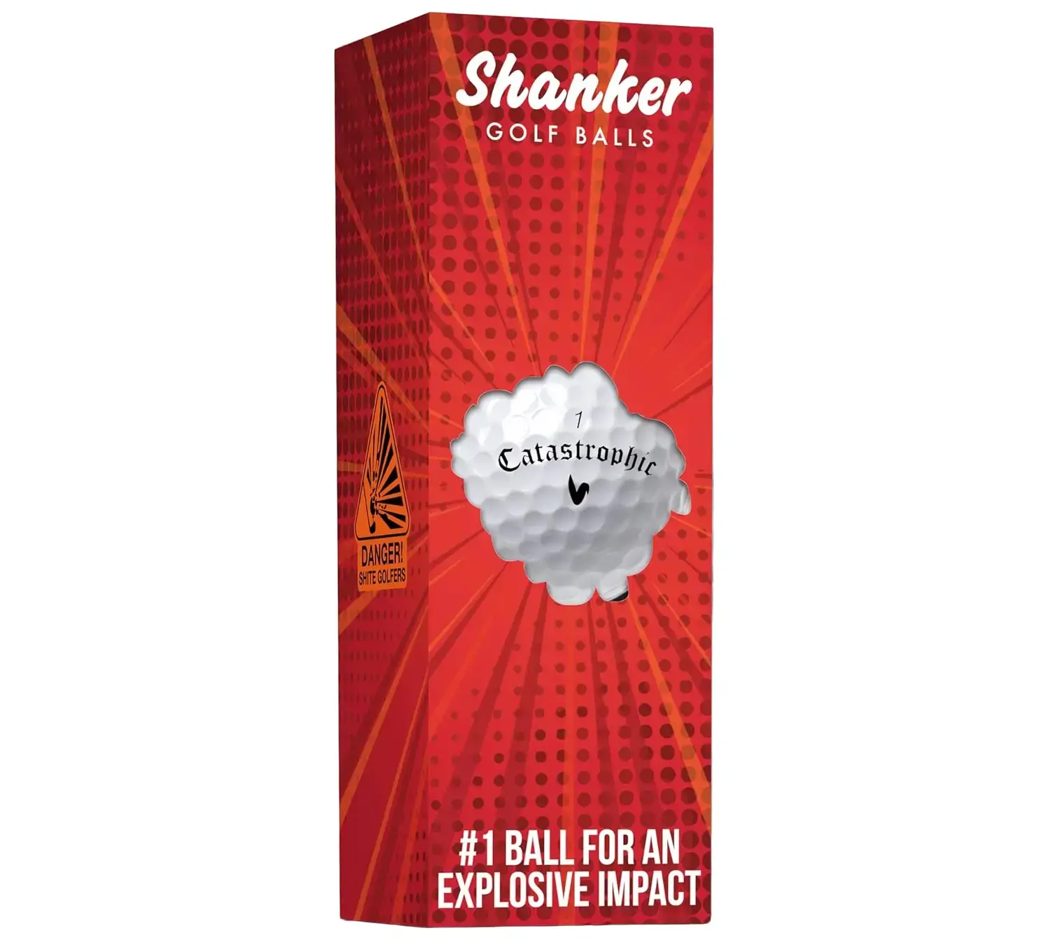 Shanker Golf Exploding Balls - Prank Balls That Explode on Impact - Funny Joke for Golfers (Sleeve of 3, Novelty)