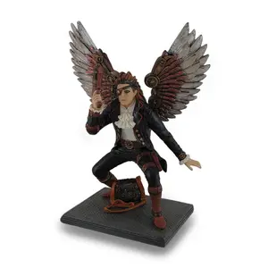 Hand Painted Steampunk Guardian Angel Statue / Figure