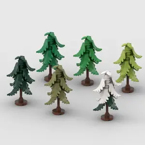 *Pine tree* 1 pc Snow Christmas tree Street decoration DIY enlighten block bricks,Compatible With Assembles Particles