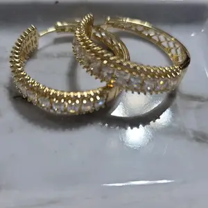 Gold Filled Earrings with Intricate Design and Sparkling Finish for Everyday Wear