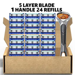 Men's manual shaver kit, Stainless Blades, blade material is safe and rust proof, easy to use and replace, high-quality material can be washed with water as a whole, classic men's shaving tool