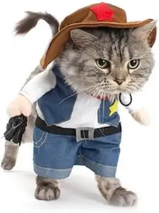 Funny Pet Cowboy Costume – Halloween Outfit for Dogs & Cats