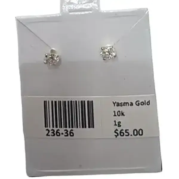 14K gold and zirconia baby earrings