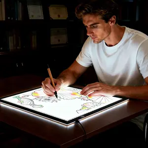 A3 (18.5 × 13.58 inch) LED drawing board for diamond painting; painting supplies set with adjustable brightness; light box for tracing and painting; creative accessories; sketching and calligraphy copying — LED light drawing board set