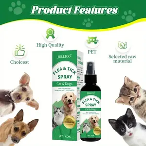 2026 New Pet Flea & Tick Spray - Natural Formula, Fast-Acting Relief for Sensitive Light Beige, 100ml Bottle, Essential Pet Care for Dogs & Cats, Flea & Tick Repellent, Flea & Tick Spray for Dogs