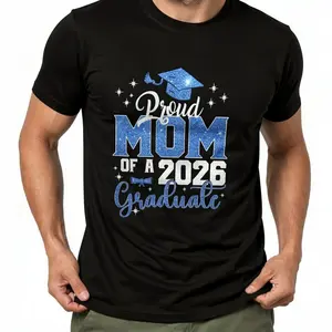 100% Cotton Mom Graduation Senior 2026 Proud Mom of a 2026 graduate T-Shirt