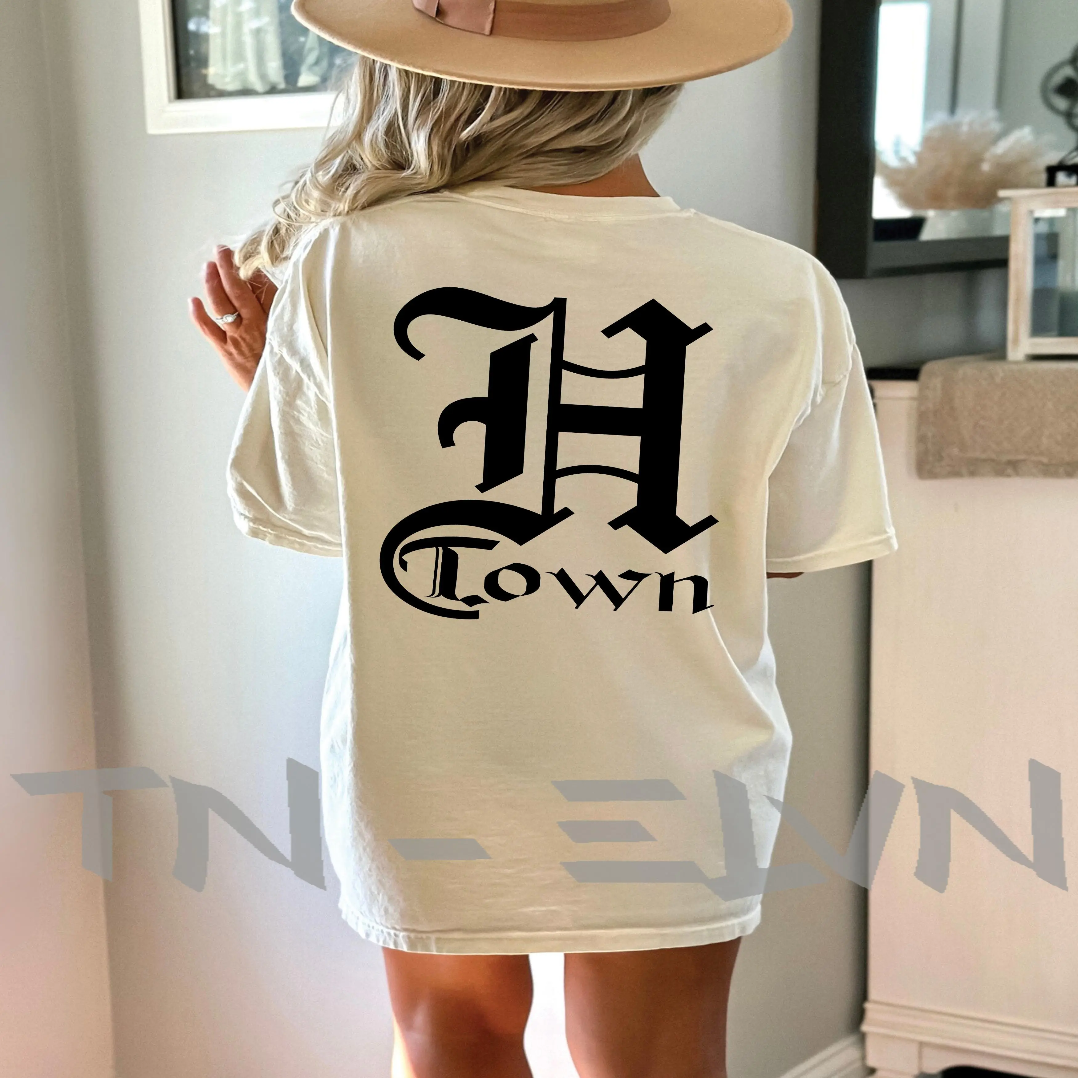 H-Town Old English Comfort Colors Tee Cotton Fabric