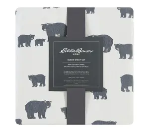 Eddie Bauer Bear Family Grey Cotton King SheetSet