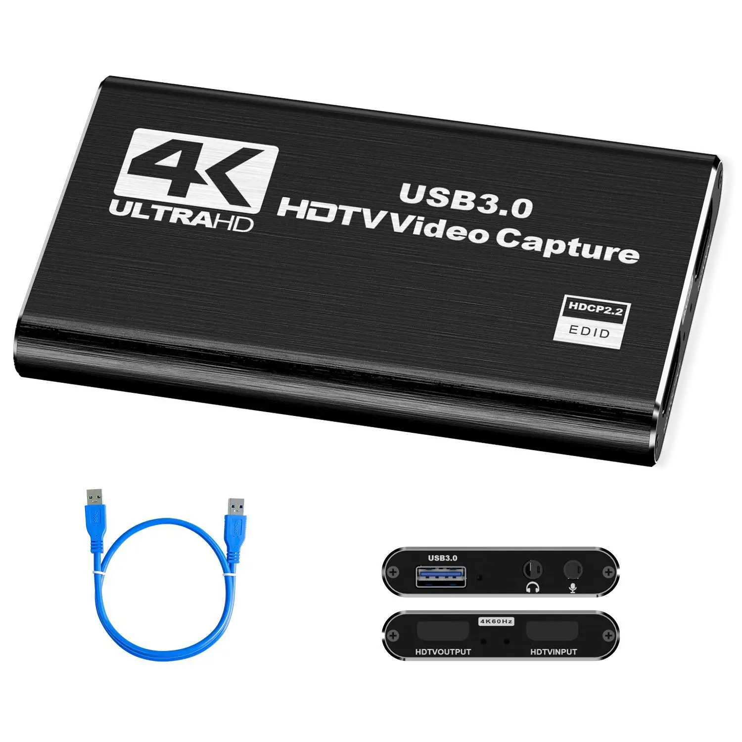 HDMI To USB 3.0 Capture Card with Microphone, High Definition Video Recording Card, USB 3.0 To HDMI Video Capture Card For Computer, Sound System Lapt