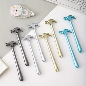 8pcs Hammer Shape Pens, Multiple Colors, Fast Drying Ink, 0.5mm Fine Tip, Unique Design, Creative Gift Set for Office Use, Office Stationery Supplies, Writing Pen