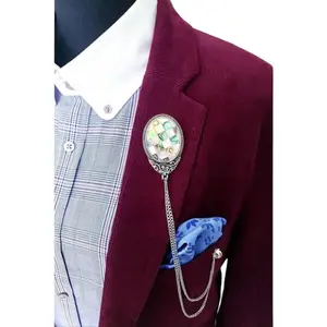 Natural Abalone & White Shell Lapel Pin