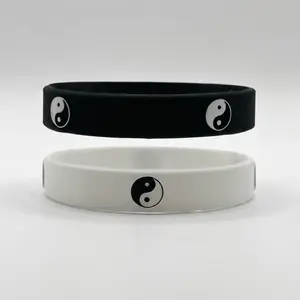 Pulex 2pcs set  Minimalist yin y yang Wristbands for Men Women & Teens Unisex Adult Bands in Multiple Colors