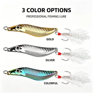 S-Shaped Spoon Flasher Lure Set, 3D Electroplated High Reflective, 3D Fish Eye, Blood Slot Triple Hook, 5 Sizes 4.5-7.4cm, 3 Colors, Freshwater & Saltwater