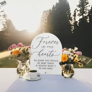 Acrylic Wedding Memorial Sign, Style Design, Includes Base, Cursive Text, Ideal for Weddings and Memorials